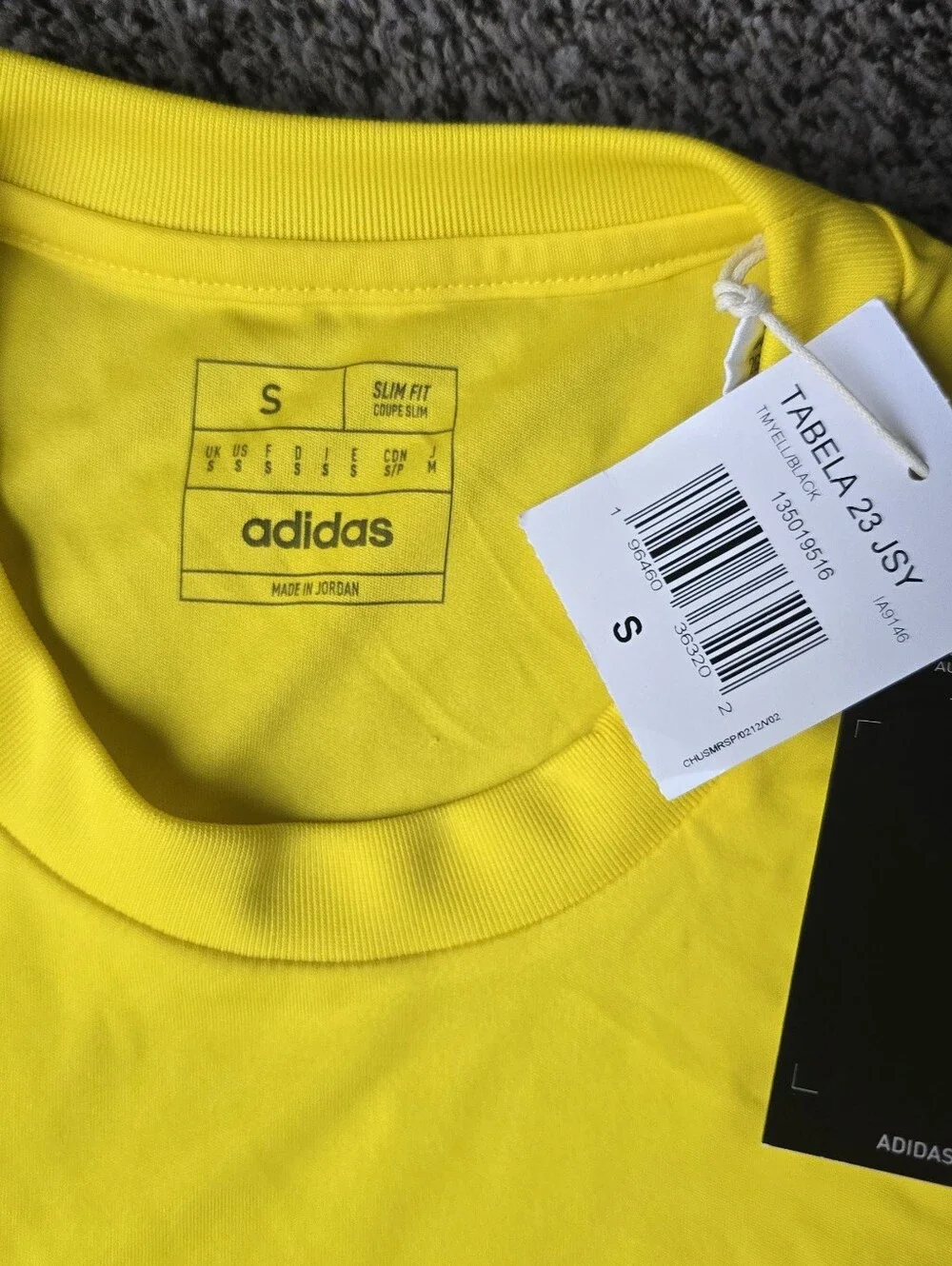 adidas Men’s Yellow Training Jersey with Black Stripes